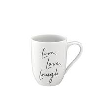 BECHER MIT HENKEL 'LIVE LOVE LAUGH' Statement weiß 290 ml - Weiß, Keramik (0.29L) - Villeroy & Boch