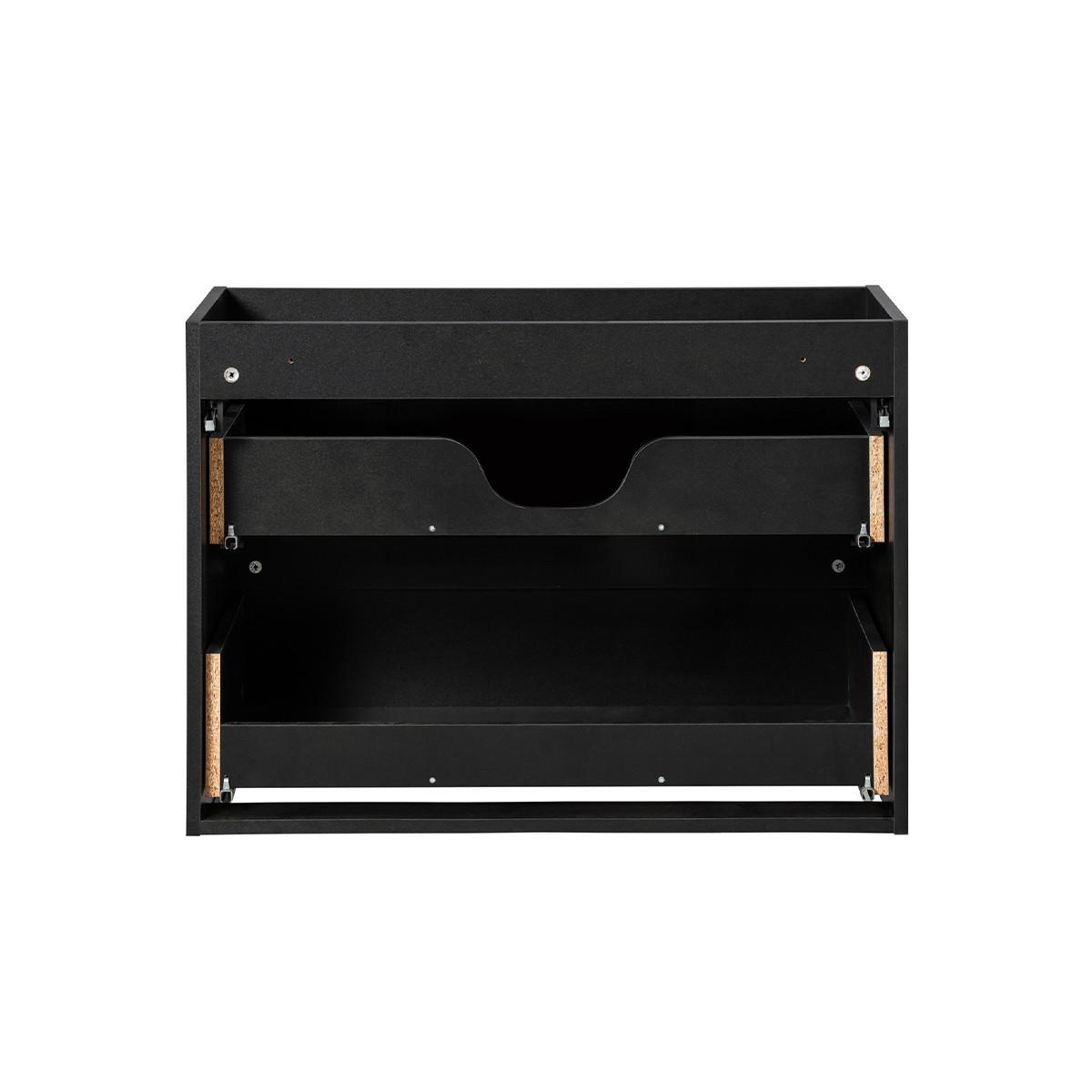 WASCHTISCH 80.4cm Riva Schwarz und Holz - Schwarz, Holzwerkstoff (80.4/59/40cm) - Petits-meubles
