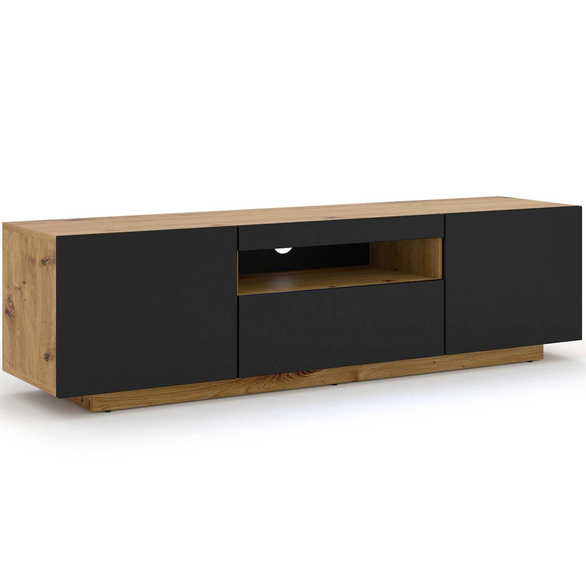 TV-MÖBEL Aurus Holz und Schwarz - Eichefarben/Schwarz, Holzwerkstoff (150/36/37cm) - Petits-meubles