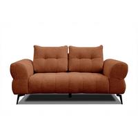 SOFA SALVINI 2-Sitzer, dunkelorange - Dunkelorange/Schwarz, Holzwerkstoff/Textil (176/88/99cm) - Wozimo