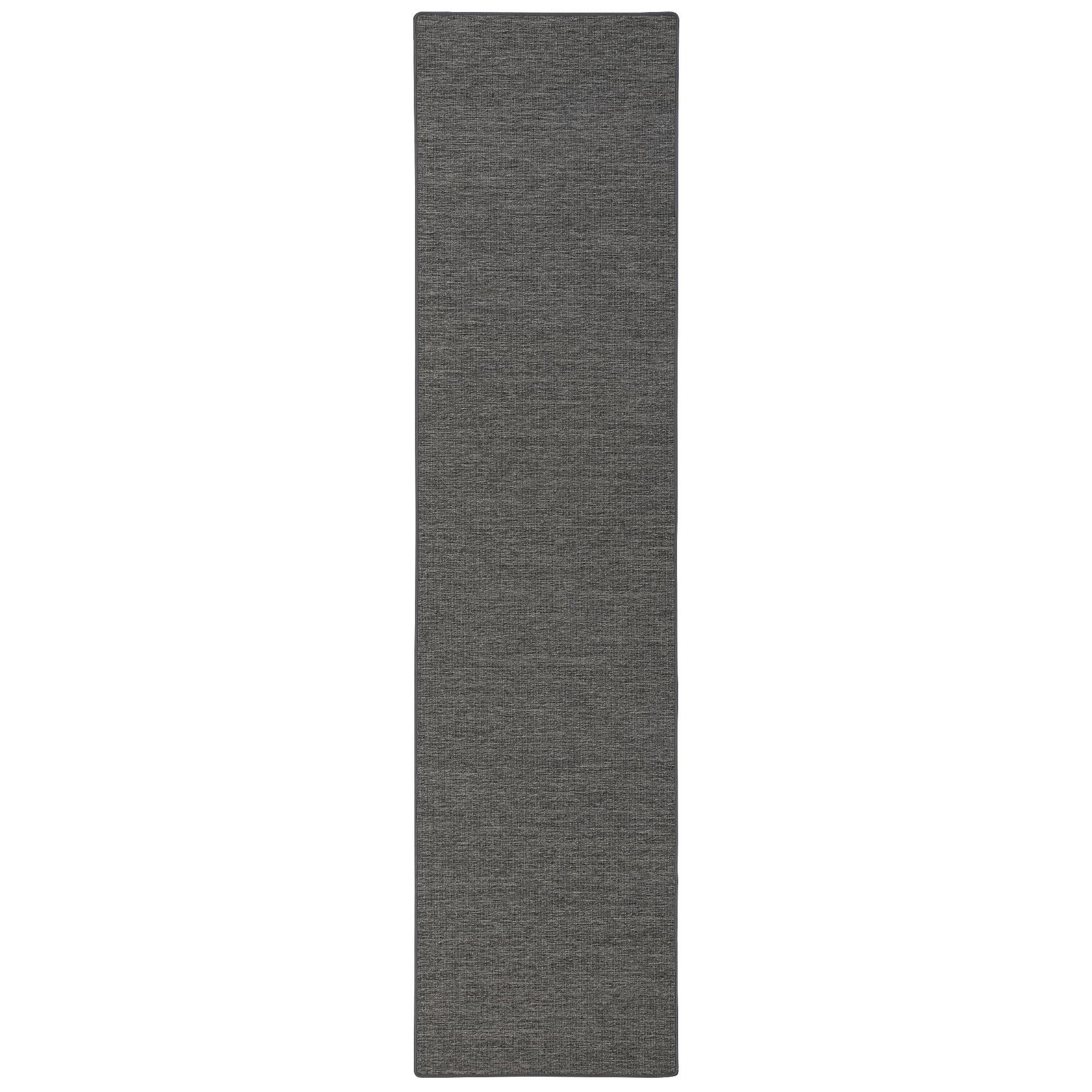 SISAL-OPTIK DESIGNER TEPPICH LÄUFER PURE MELIERT - Anthrazit, Textil (100/100cm) - Snapstyle