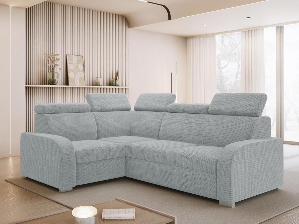 ECKSOFA Oslo 2rR1 80 - Silberfarben/Grau, Holz/Kunststoff (250/200cm) - MIRJAN24
