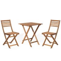 BALKONSET 2-Sitzer Akazienholz hellbraun Fiji - Hellbraun, Holz - Beliani