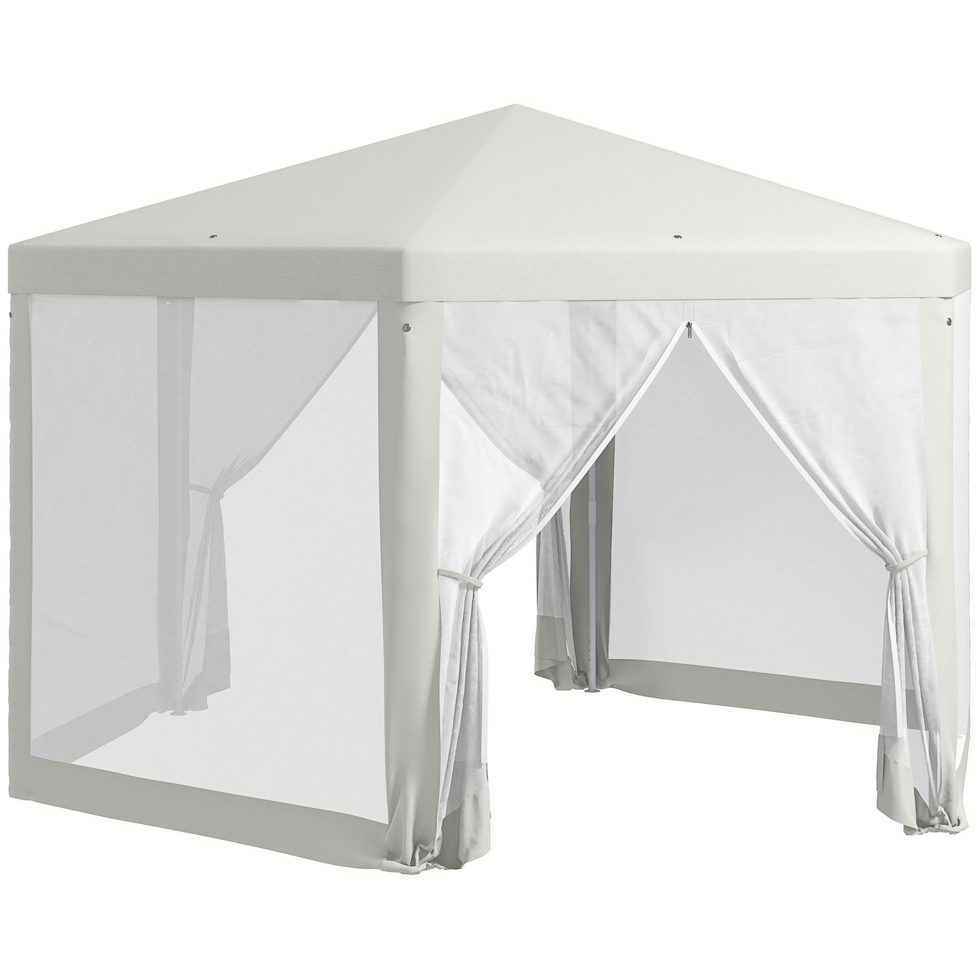 GARTENPAVILLON Polyester Metall Crème - Creme, Metall (341.2/250/394cm) - Outsunny