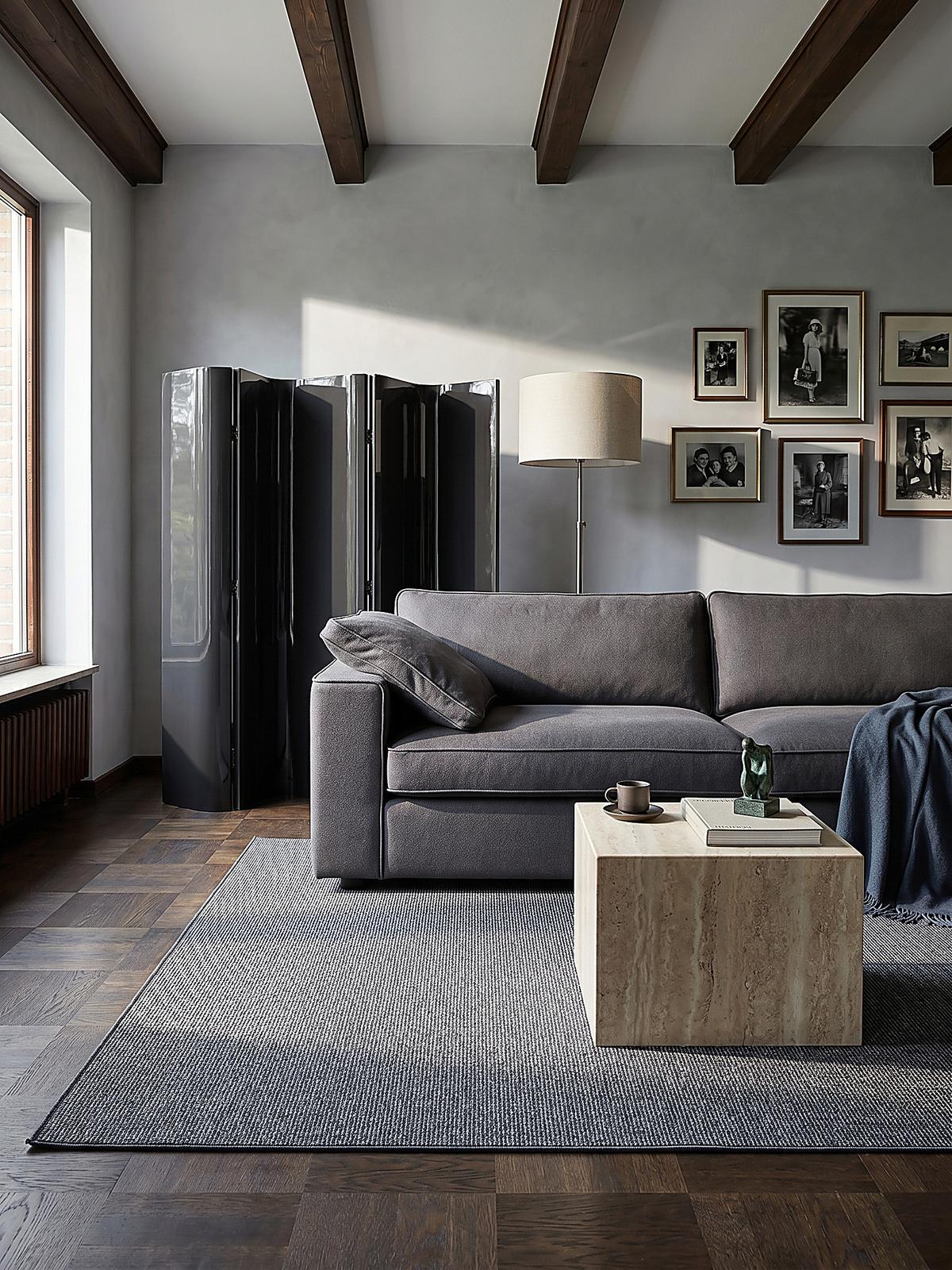 TEPPICH Niederflor Uni COLFOSCO Polypropylen Beige 133 x 133 cm - Anthrazit, Textil (133/170cm) - KADIMA DESIGN