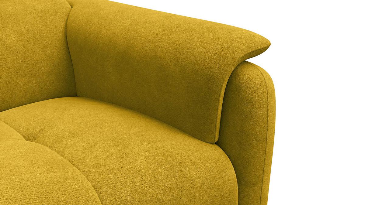 SOFA RODEN 2-Sitzer, dunkegelb, Veloursstoff - Gelb, Holz/Textil (152/82/103cm) - Wozimo