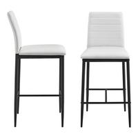 BARSTUHL Lidköping 2er-Set - Weiß, Leder (43/96/47cm) - [en.casa]