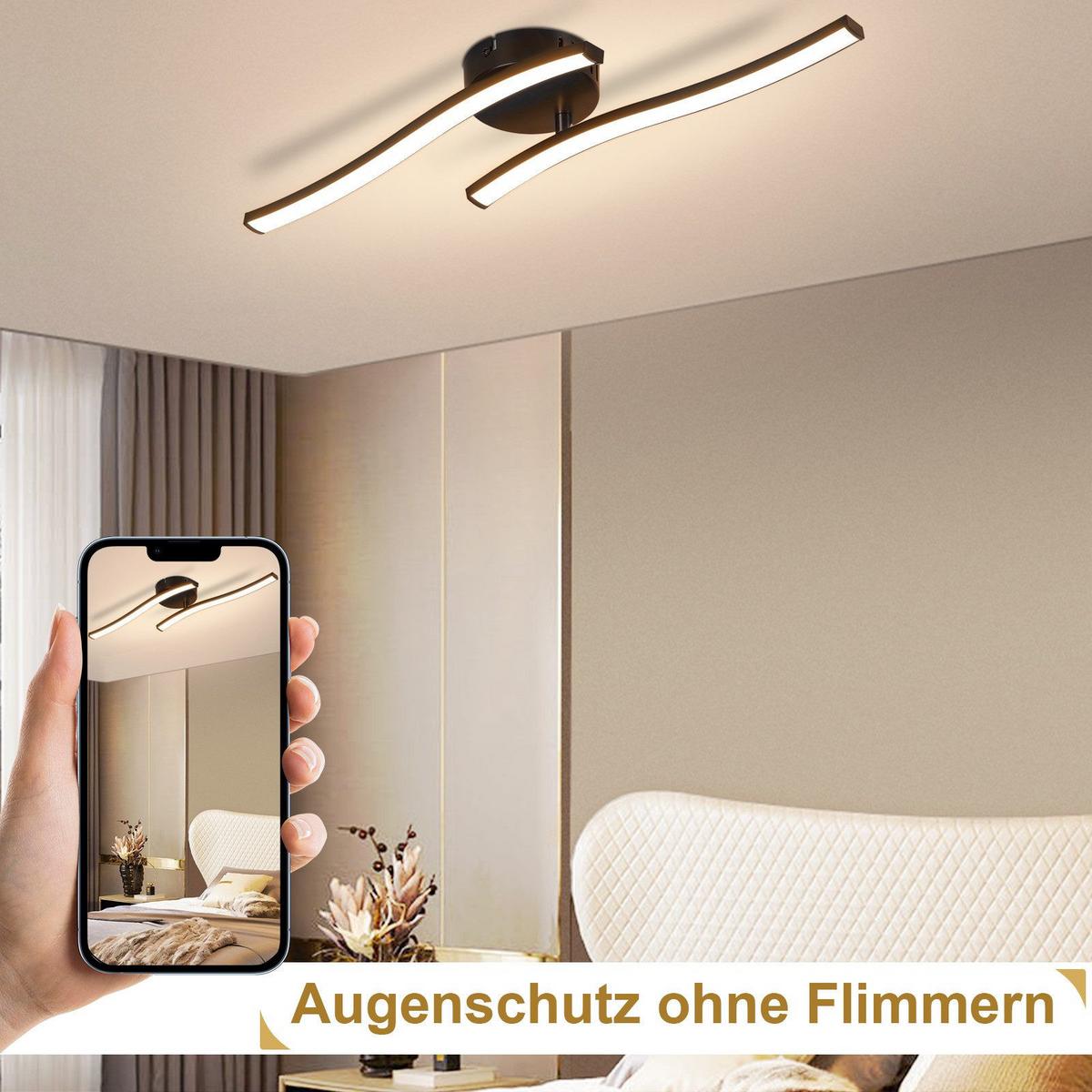 LED-DECKENLEUCHTE Kotz 10/51.5/7.3 cm - Schwarz, Kunststoff (51.5/10/7.3cm) - Nettlife