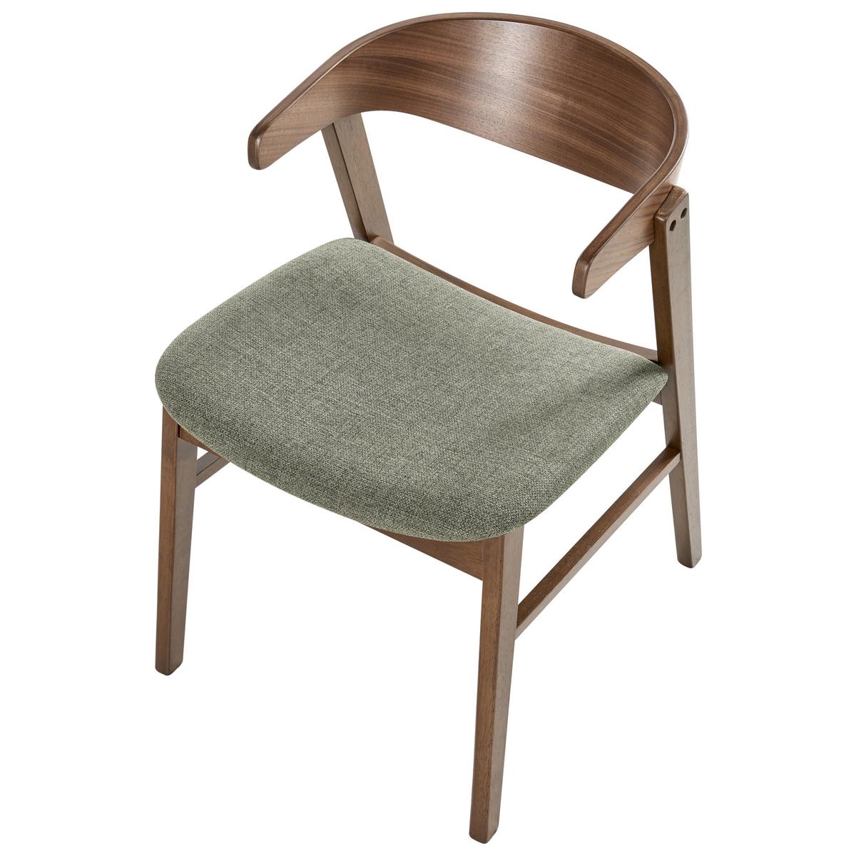 ESSZIMMERSTUHL 2er-Set Stoff Dunkelgrün/Braun Lilly - Braun/Grün, Holz (49/73/59cm) - Beliani