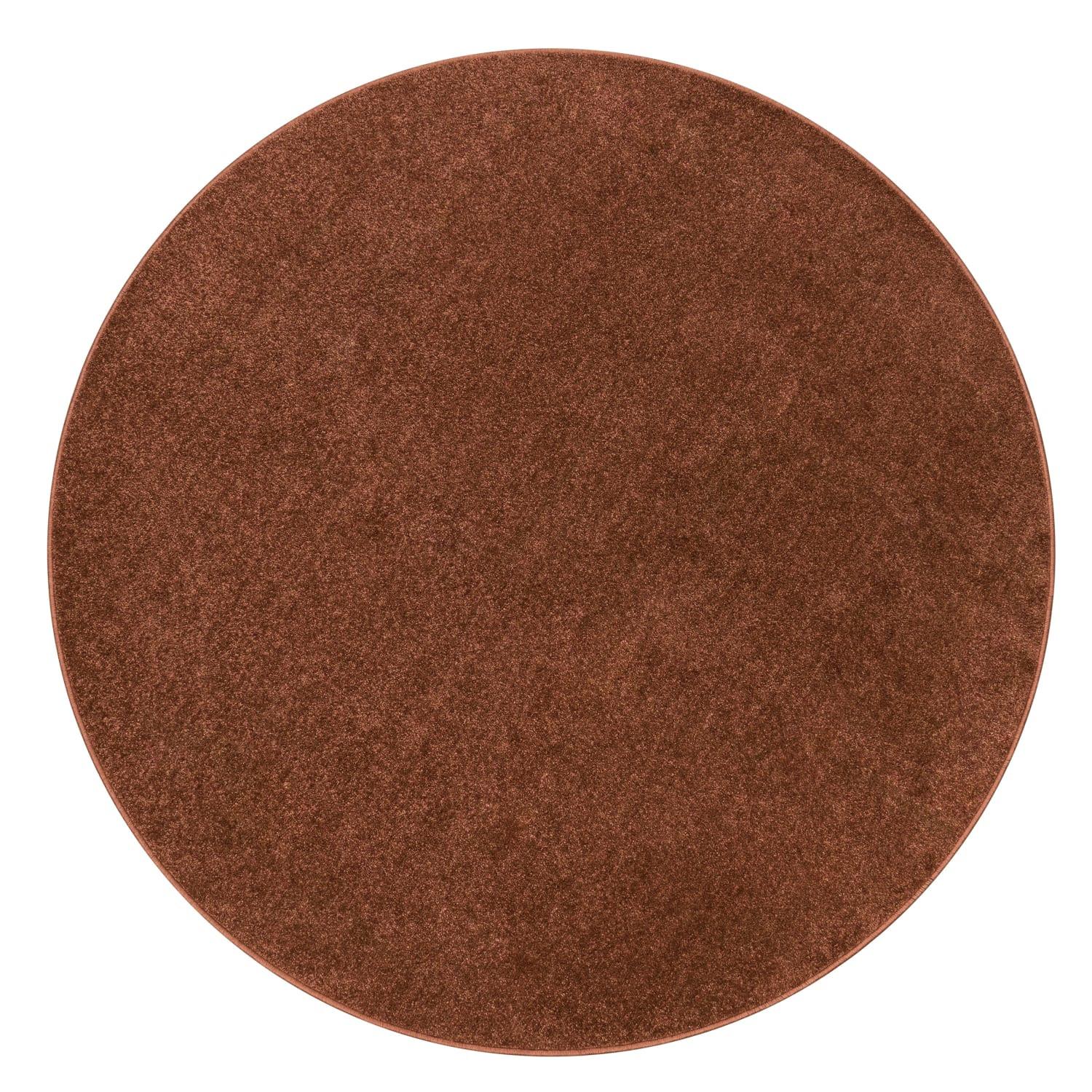 KURZFLORTEPPICH Waschbar, einfarbig, Braun, Ø 120 cm - Braun, Textil (120/120cm) - KADIMA DESIGN