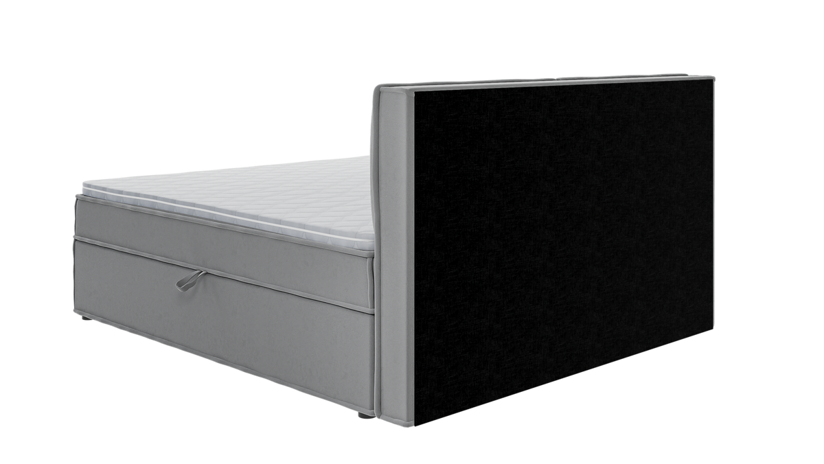 BOXBETT Eclipse 180/200 cm Grau Luxusmicrofaser - Schwarz/Grau, Holz/Kunststoff (180/200cm) - S-Style Möbel