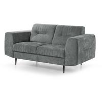 SOFA Venezia 2-Sitzer mit Metallbeinen, dunkelgrau, 233 cm - Dunkelgrau/Schwarz, Holzwerkstoff/Metall (172/85/94cm) - Beautysofa