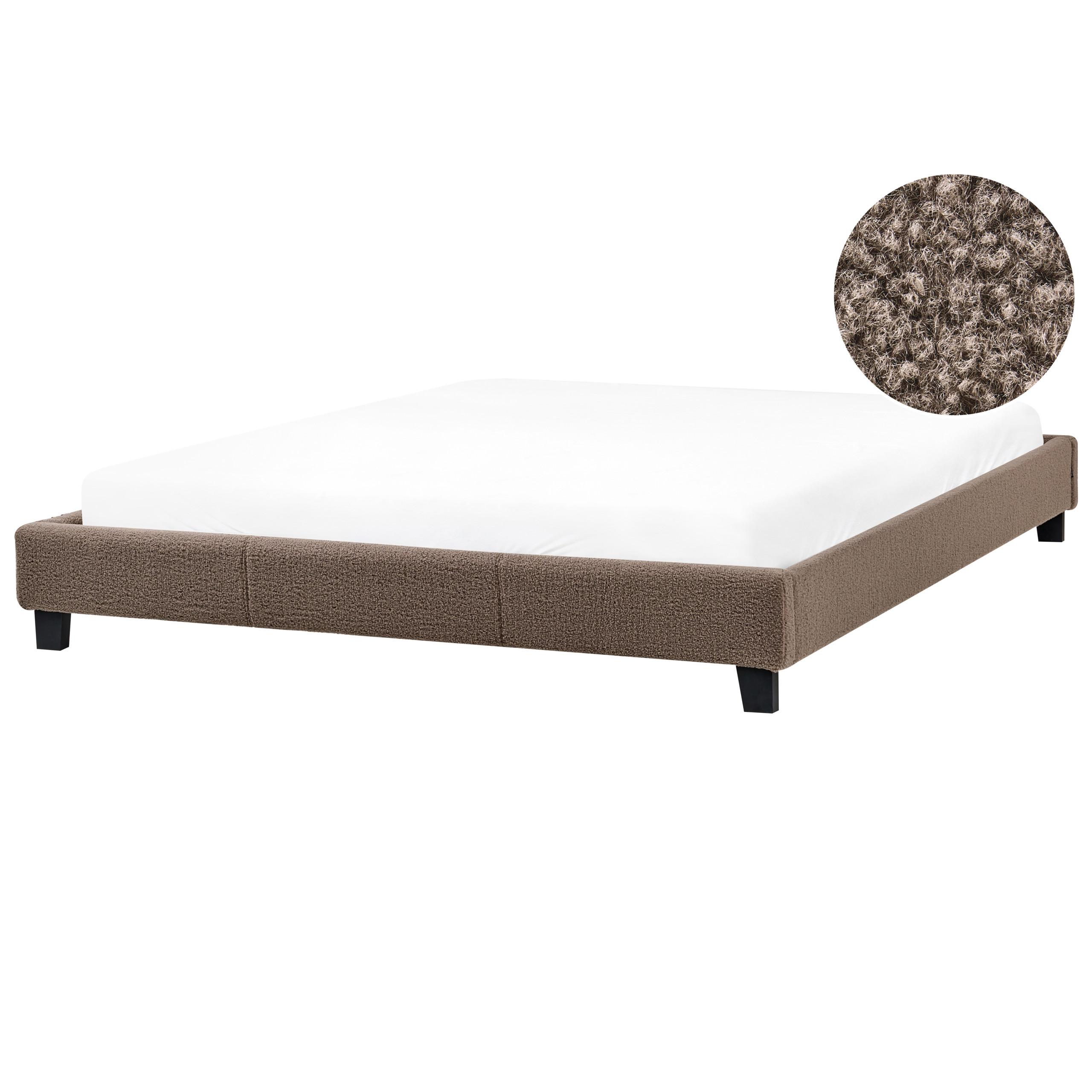 BETT 180/200 cm Taupe Roanne - Taupe/Braun, Textil (180/200cm) - Beliani
