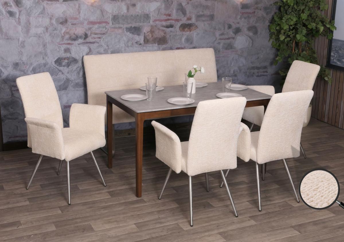 ESSZIMMER-SET Beige 5er-Set - Beige, Textil (160/100/65cm) - MCW