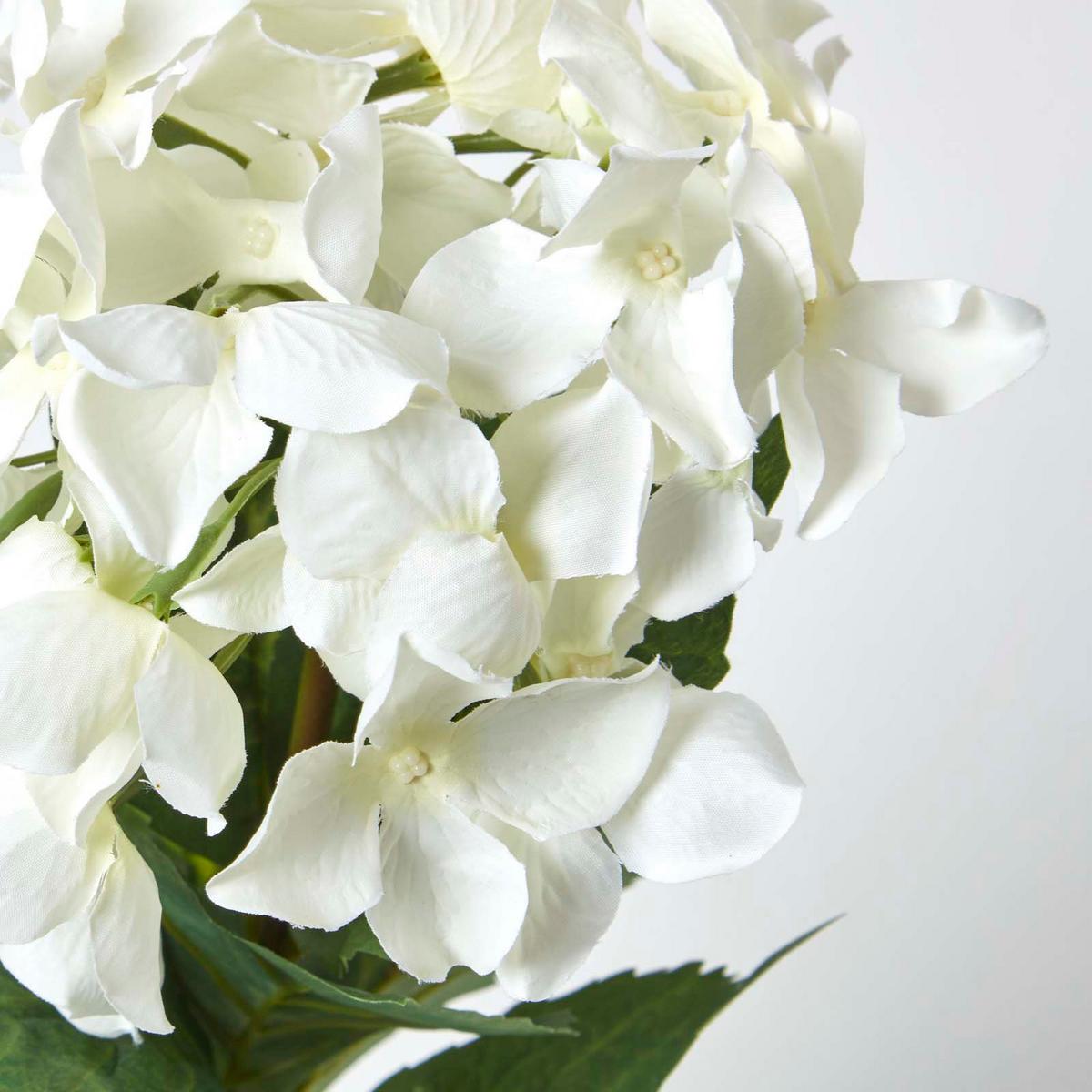 KUNSTBLUME Hortensien creme im Deko-Topf, 38 cm - Creme, Kunststoff (38cm) - Homescapes