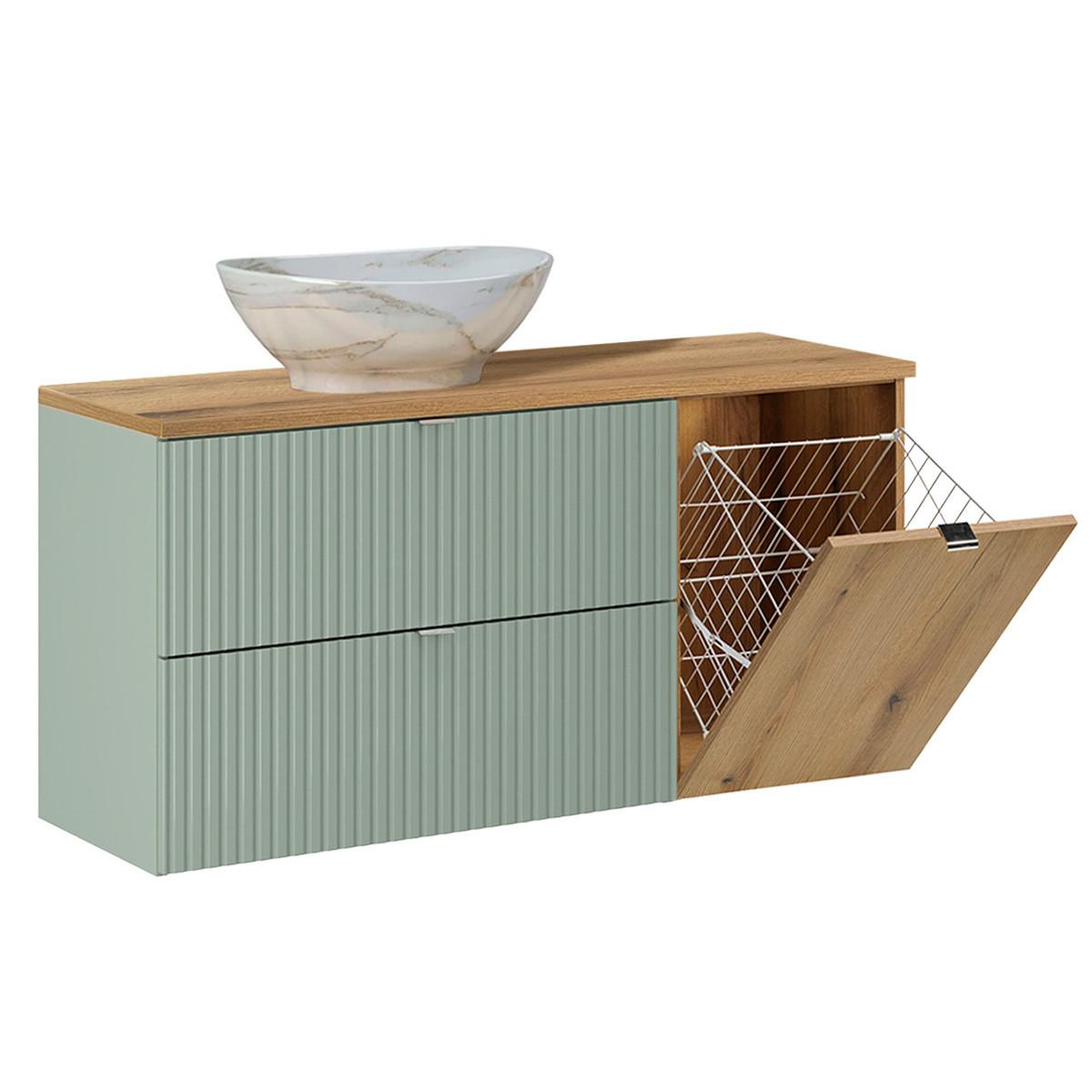 WASCHTISCH 120.4cm Jade Grün - Grün, Holzwerkstoff (120.4/59.5/40cm) - Petits-meubles