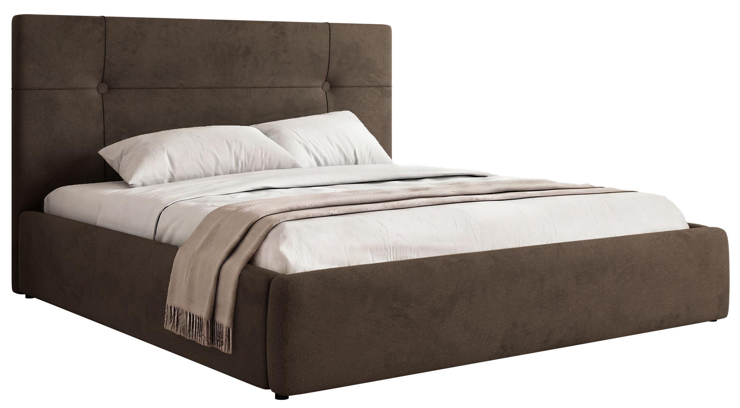 POLSTERBETT CALERIO CLASSIC 160/200 - Braun Velvet - Matratze Multipocket - Schwarz/Braun, Kunststoff/Textil (160/200cm) - MKS