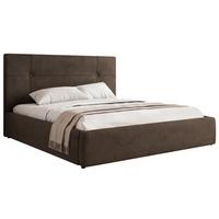 POLSTERBETT CALERIO CLASSIC 200/200 - Braun Velvet - Matratze Pocket - Schwarz/Braun, Kunststoff/Textil (200/200cm) - MKS