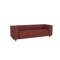 3-SITZER-SOFA Tove Terrakotta Cord - Terracotta/Schwarz, Holz/Kunststoff (135/65/80cm) - S-Style Möbel