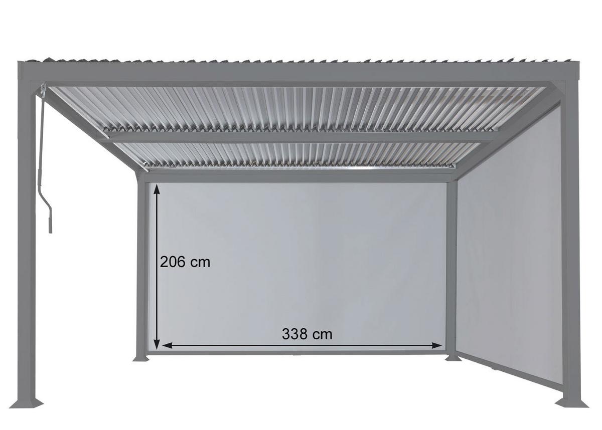 SEITENWAND FÜR PERGOLA Anthrazit - Anthrazit, Textil (338/206/1cm) - MCW