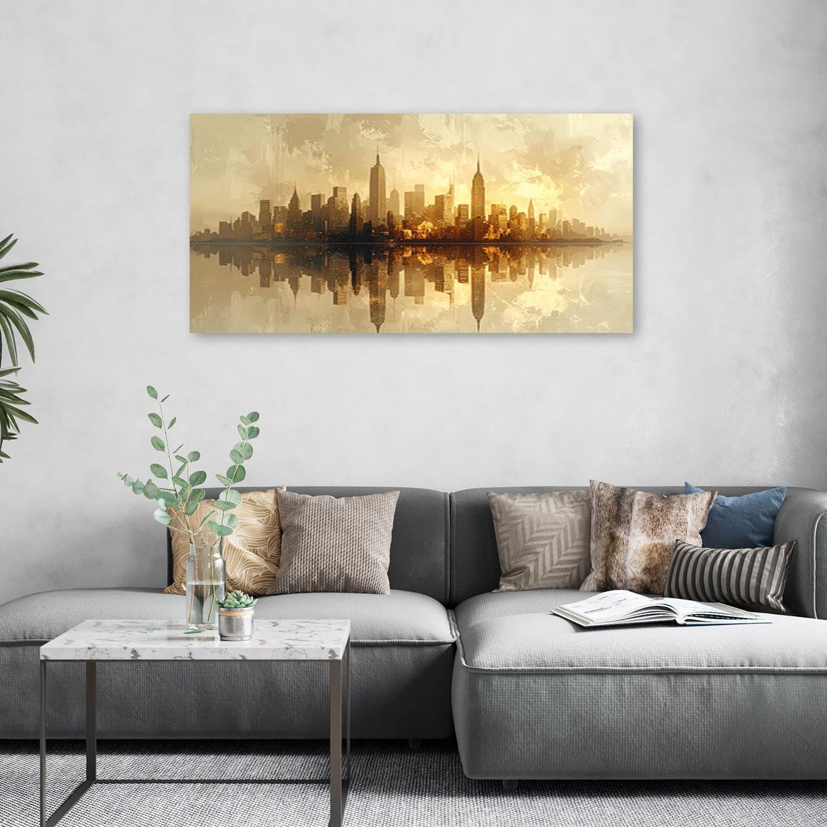 LEINWANDBILD Städte & Architektur 80x40cm - Beige, Textil (80/40cm) - Feeby