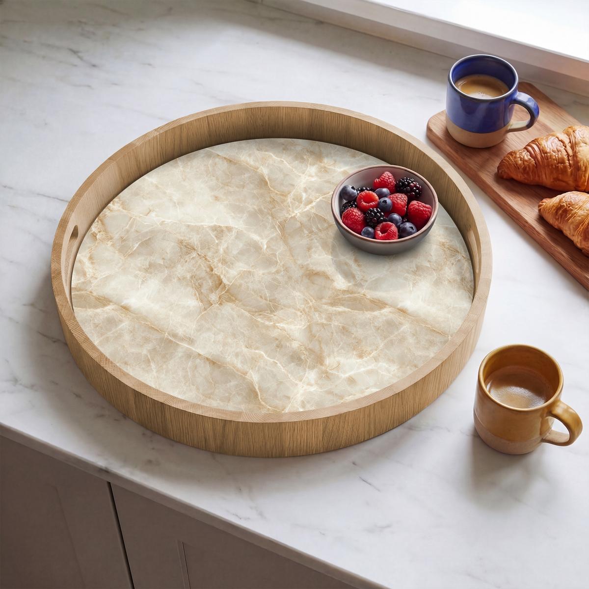 TABLETT Hellbeige - Onyx - Dezent 50x50 cm - Beige, Holz (50/5/5cm) - OnlyWow