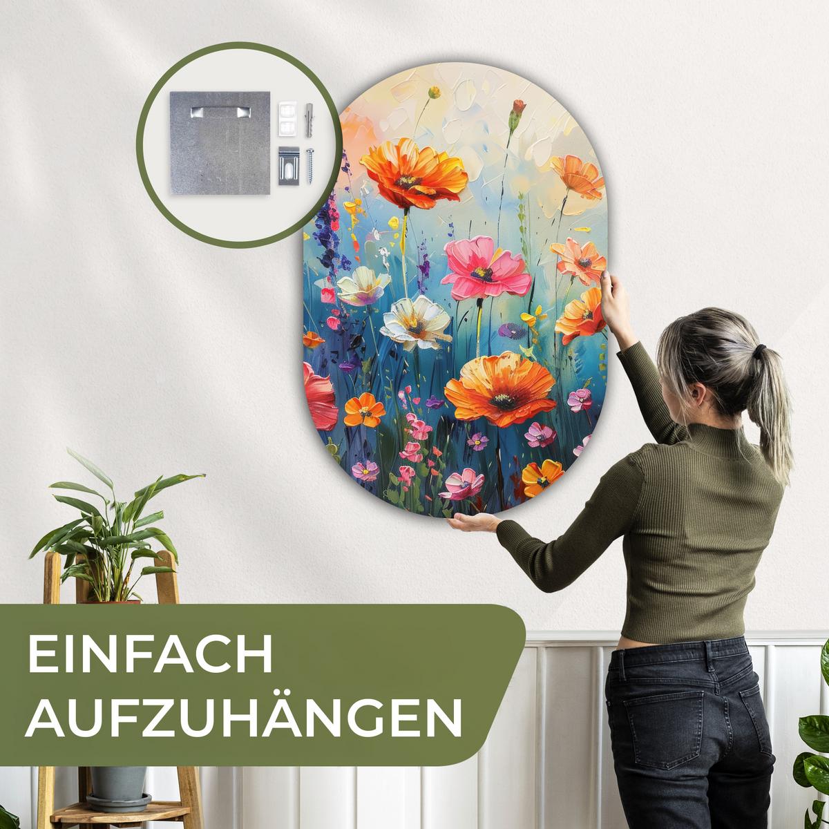 WANDBILD Blumen - Natur - Aquarell - Kunst Deko Groß 80x120 cm - Multicolor, Kunststoff (80/120cm) - MuchoWow