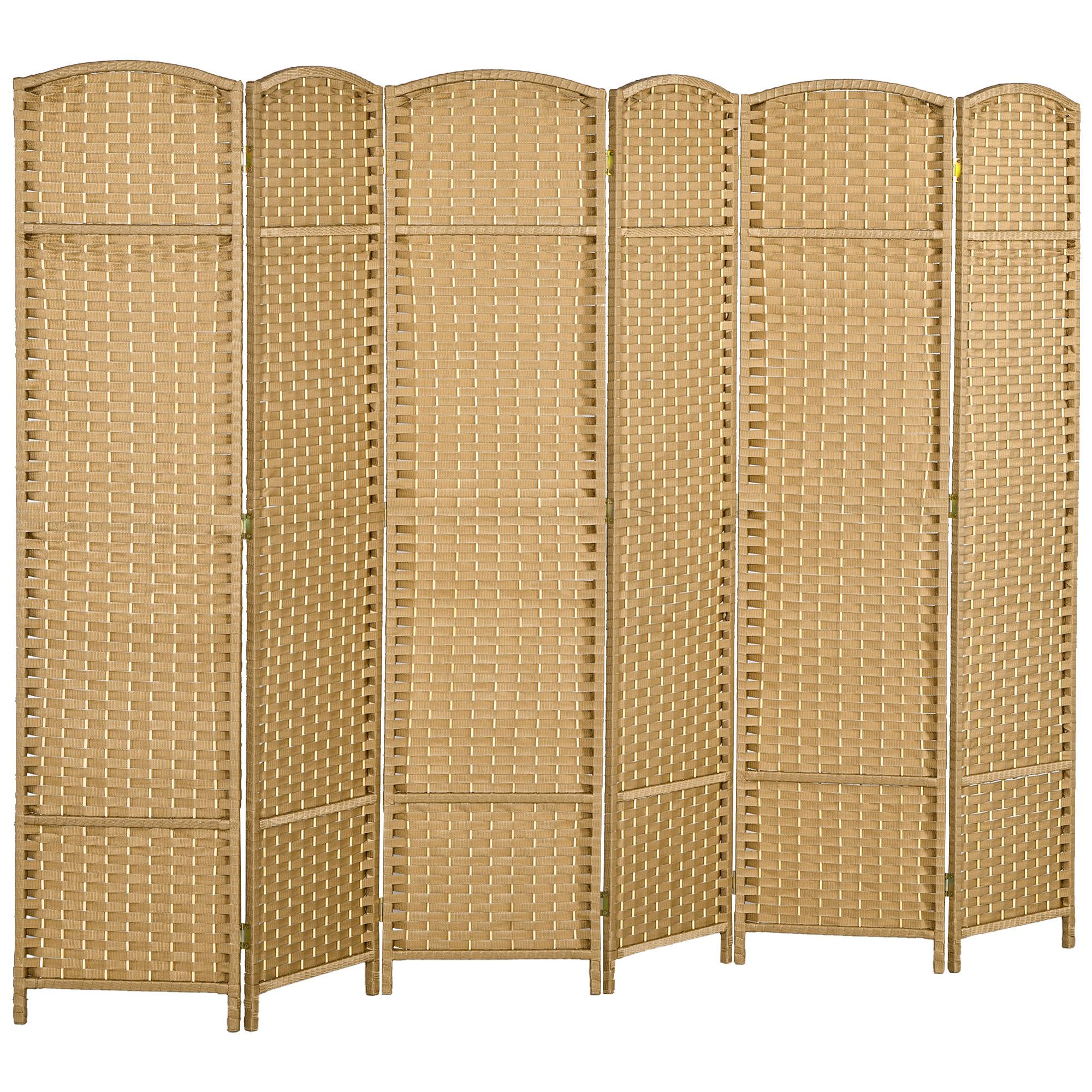 PARAVENT 6-teilig 240 x 170 cm Raumteiler Trennwand aus Kiefernholz Natur - Naturfarben, Holzwerkstoff (1.6/170/1.6cm) - HOMCOM