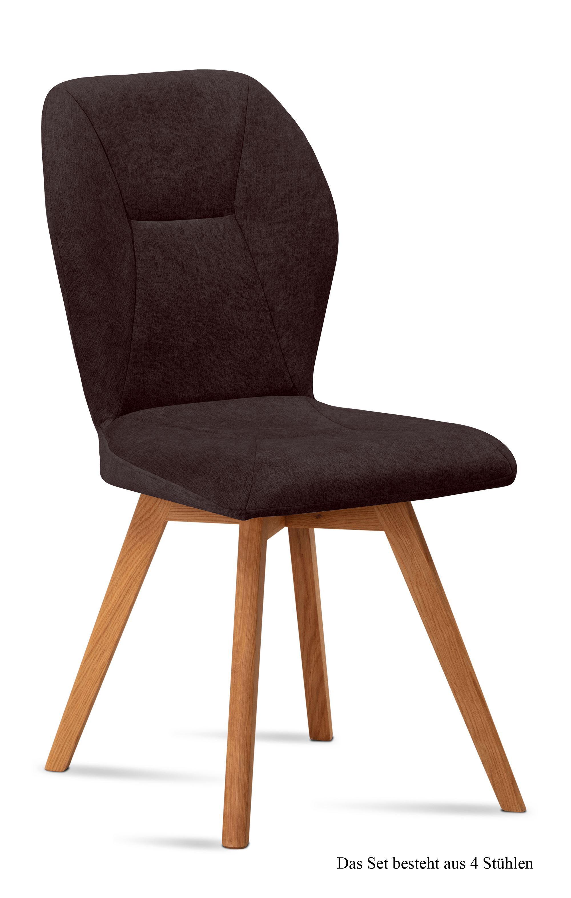 ESSZIMMERSTUHL (4er-Set) Donia 51x92x60 Eiche geölt/Espresso - Eichefarben/Dunkelbraun, Kunststoff (60/92/51cm) - 58aufmkessel