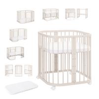 BABYBETT Kaschmir, 7in1 mit Matratze - Kaschmir, Holz/Textil (73/124cm) - waldin
