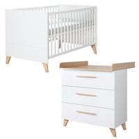 BABYZIMMER Leon 2-teilig I - Weiß, Holz (1/1/1cm) - Roba