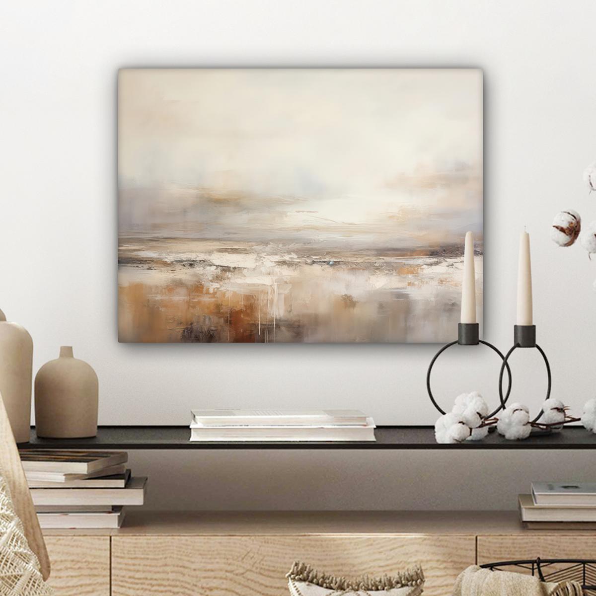 LEINWANDBILD Kunst - Industriell - Grau - Braun - Abstrakt Wandbild 40x30 cm - Sandfarben, Textil (40/30cm) - MuchoWow