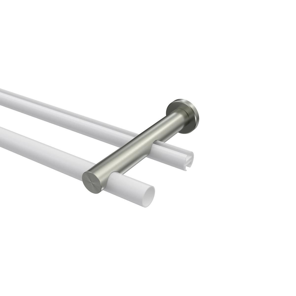 TRÄGER FÜR GARDINENSTANGEN 20 mm Ø, Platon 2-läufig, Edelstahl-Optik - Edelstahlfarben, Metall (16/4/4cm) - INTERDECO