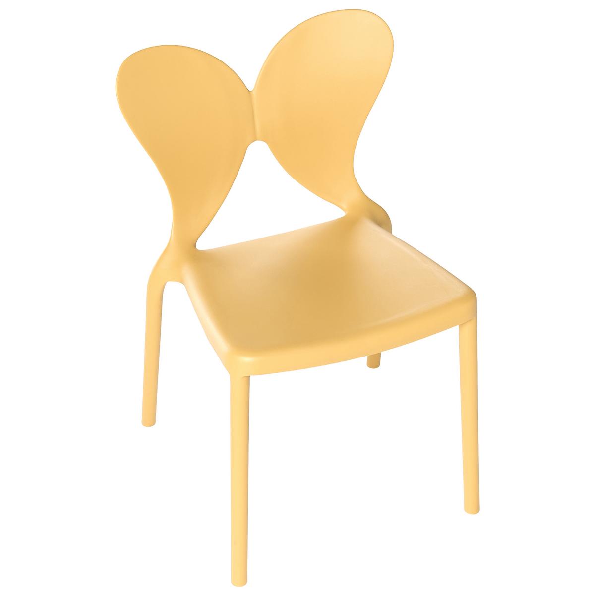 GARTENSTUHL 2er-Set stapelbar Gelb Larissa - Gelb, Kunststoff (50/78/48cm) - Beliani