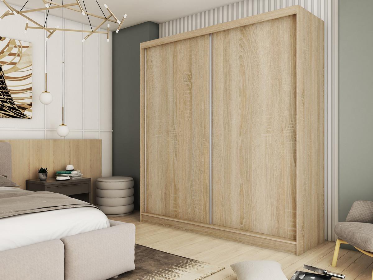 SCHWEBETÜRENSCHRANK SOFIA 200/216/61 cm 2-türig Sonoma Eiche - Sonoma Eiche, Holzwerkstoff (200/216/61cm) - MASSENO
