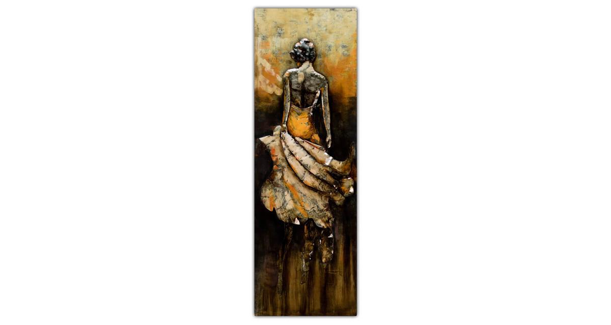 METALLBILD Gelb 44/144 cm - Gelb/Braun, Metall (7.1/144cm) - KUNSTLOFT