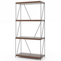 REGAL Vertikales Walnuss - Walnussfarben, Metall (61/104.5/29.5cm) - COSTWAY