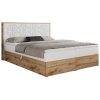 BOXBETT NESSI - 120/200 Weiß Kunstleder - H4 - Weiß, Holz/Textil (120/200cm) - MKS