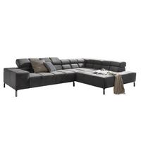ECKSOFA NELSON Grau Velvet - Silberfarben/Grau, Textil (321/216cm) - KAWOLA