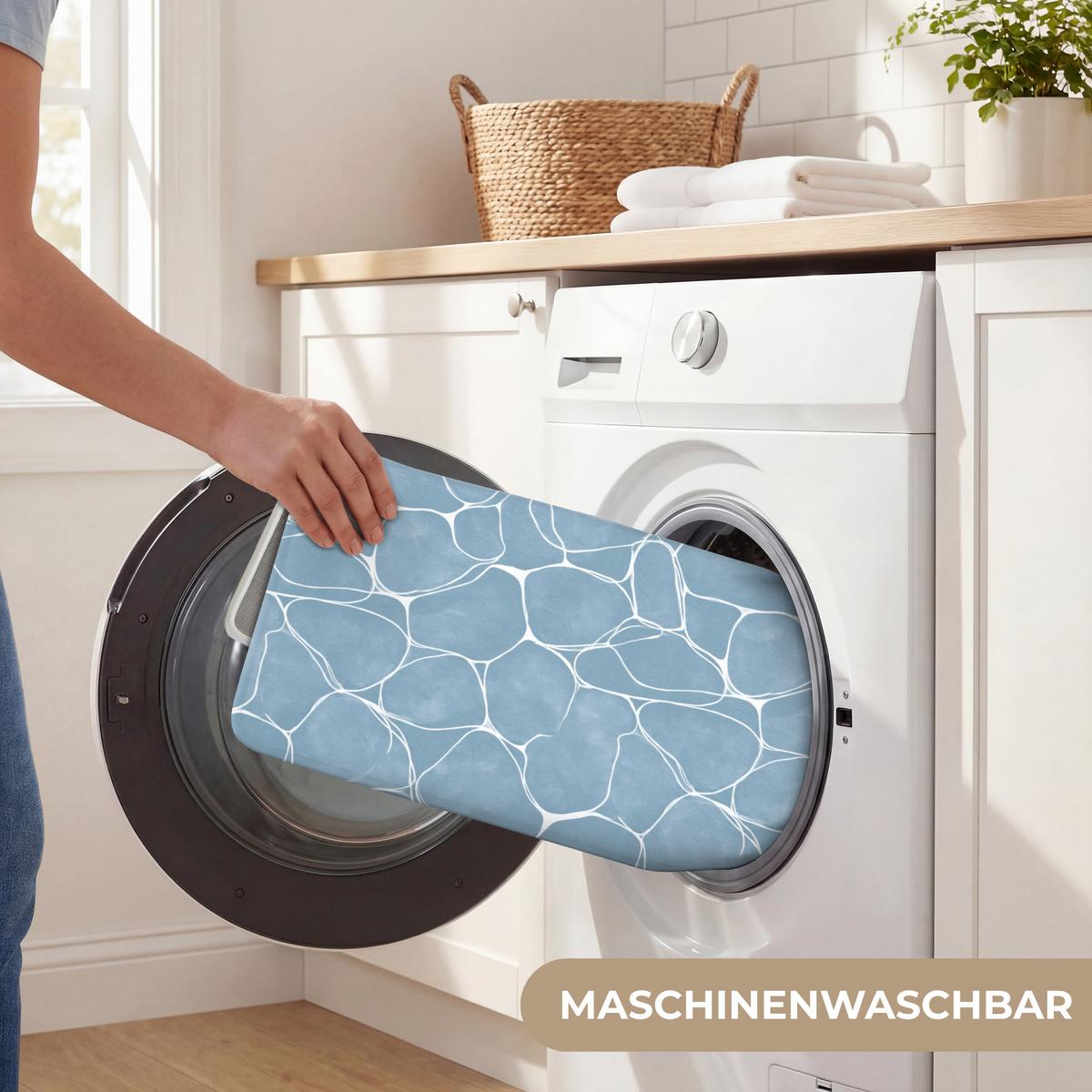 WC-VORLEGER Organisch - Muster - Blau WC Teppich 50x80 cm - Hellblau, Textil (50/1cm) - OnlyWow
