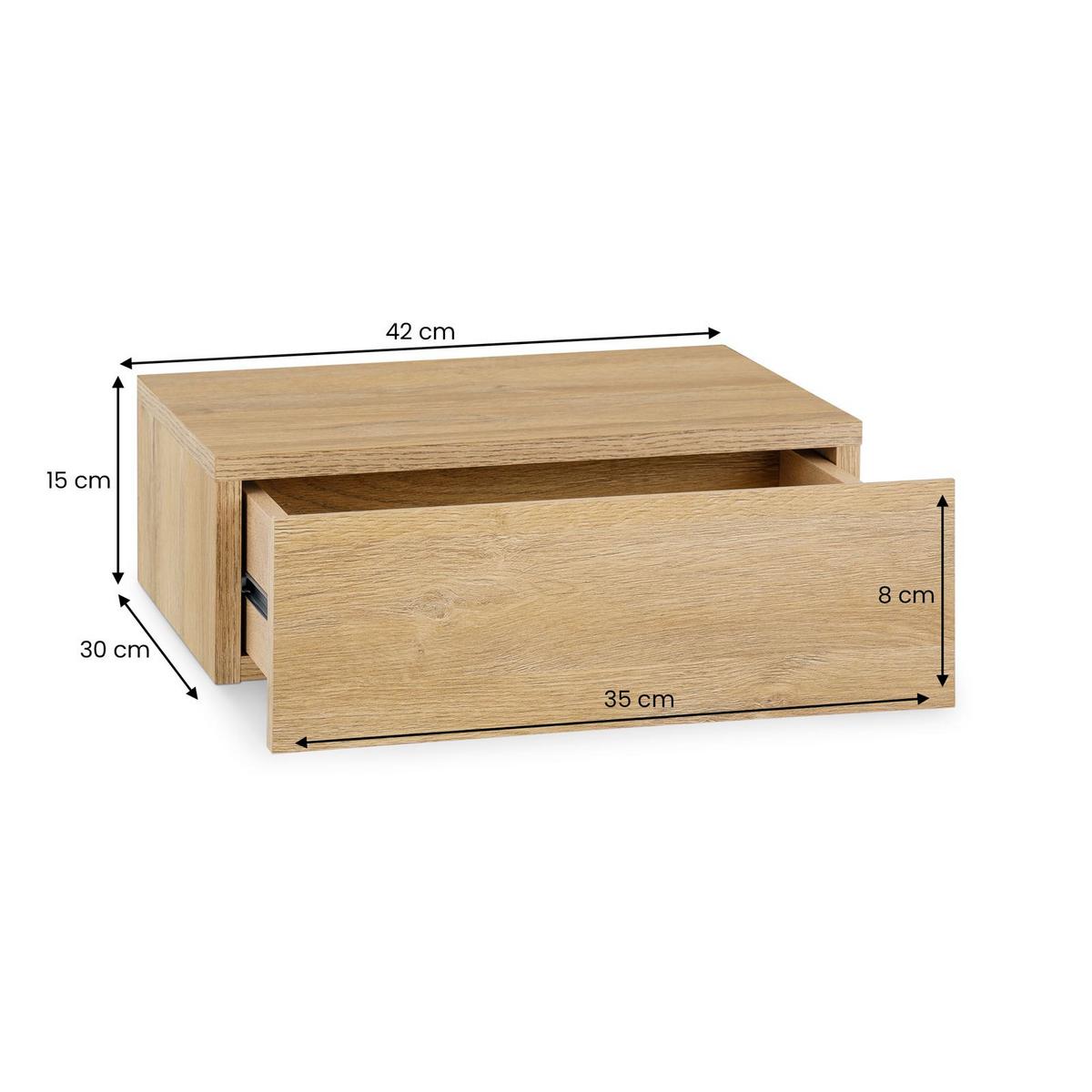 HÄNGENDER NACHTTISCH ANNE - Wildeiche, Holzwerkstoff (42/14/30cm) - CARO-Möbel