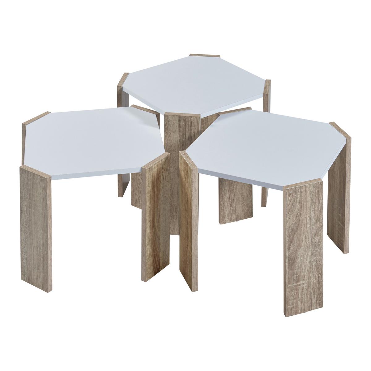 COUCHTISCH-SET 3 TLG. Rantasalmi - Multicolor, Holzwerkstoff (39/39/41.5cm) - [en.casa]