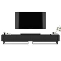 TV-LOWBOARD 2er-Set Aurora Schwarz matt 280 cm mit Metallrahmen - Schwarz, Holzwerkstoff/Metall (280/44/35cm) - Meble Lindner