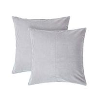 KISSENHÜLLEN 2er-Set Baumwollsamt grau 40/40 cm - Hellgrau, Textil (40/40cm) - Homescapes