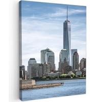 LEINWANDBILD New York - Freiheitsstatue - Wasser Room Decor 30x40 cm - Hellblau, Textil (30/40cm) - MuchoWow