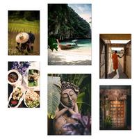 POSTER Set Mit 6 Herbst In Thailand Reisfelder Buddhismus & Kultur A3 & A4 Rahmenlos - Klar, Papier (29/3cm) - Nacnic