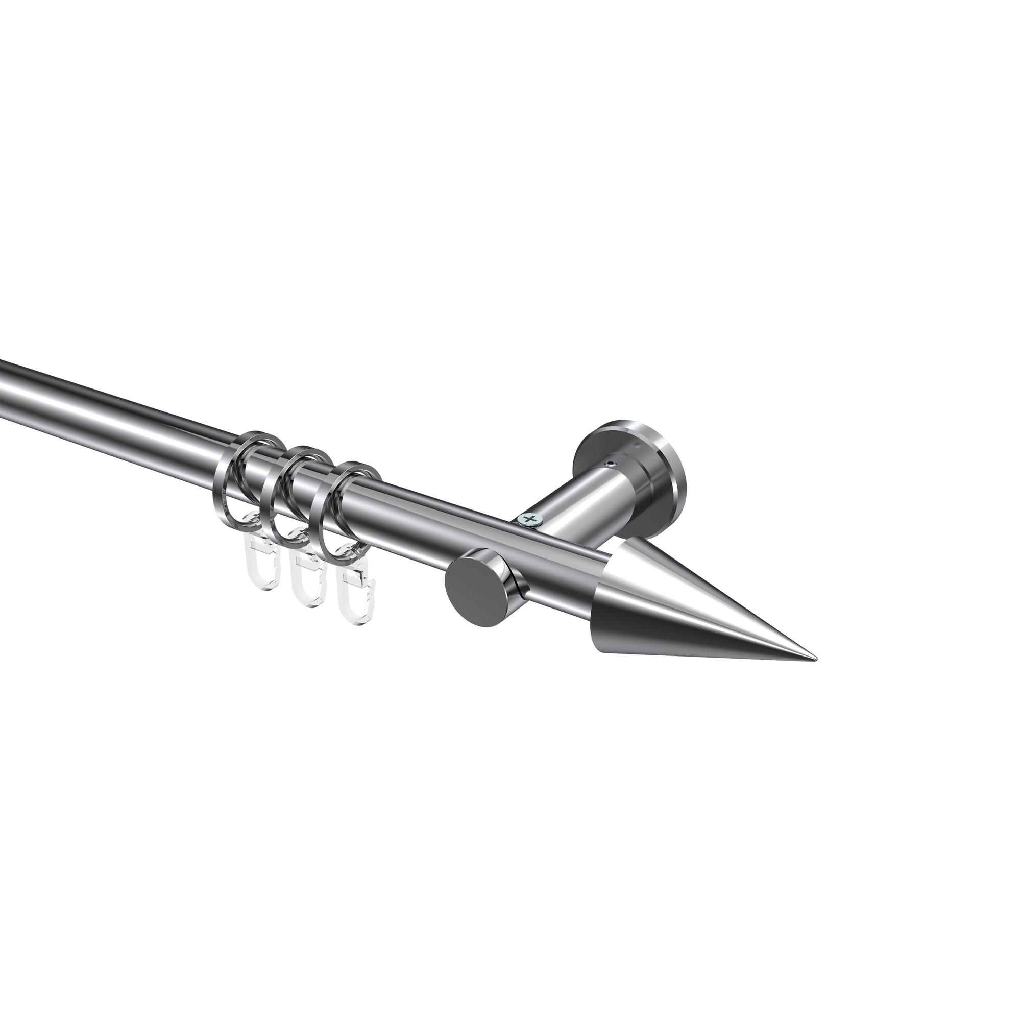 GARDINENSTANGE Platon Savio 420 cm (geteilt in 3 x 140 cm), 1-läufig, 20 mm Ø Chrom - Chromfarben, Metall (420cm) - INTERDECO
