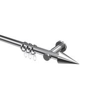 GARDINENSTANGE Platon Savio 420 cm (geteilt in 3 x 140 cm), 1-läufig, 20 mm Ø Chrom - Chromfarben, Metall (420cm) - INTERDECO