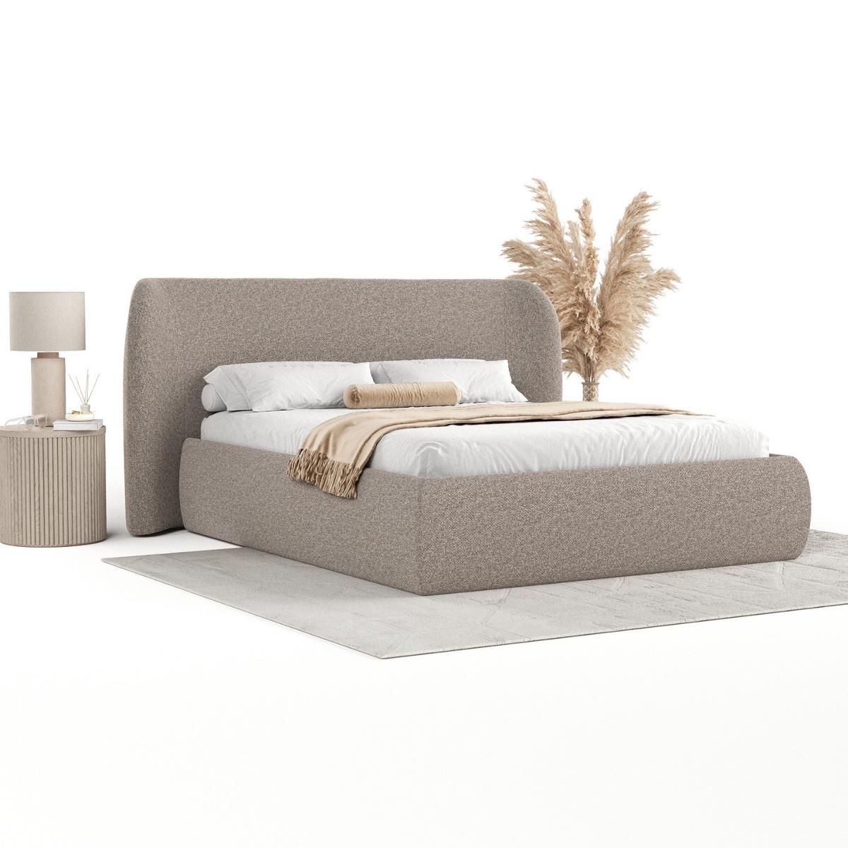 POLSTERBETT Bellano mit Stauraum 140/200 cm Beige im Bubble Stoff - Beige/Schwarz, Holz/Holzwerkstoff (140/200cm) - AltaBeds