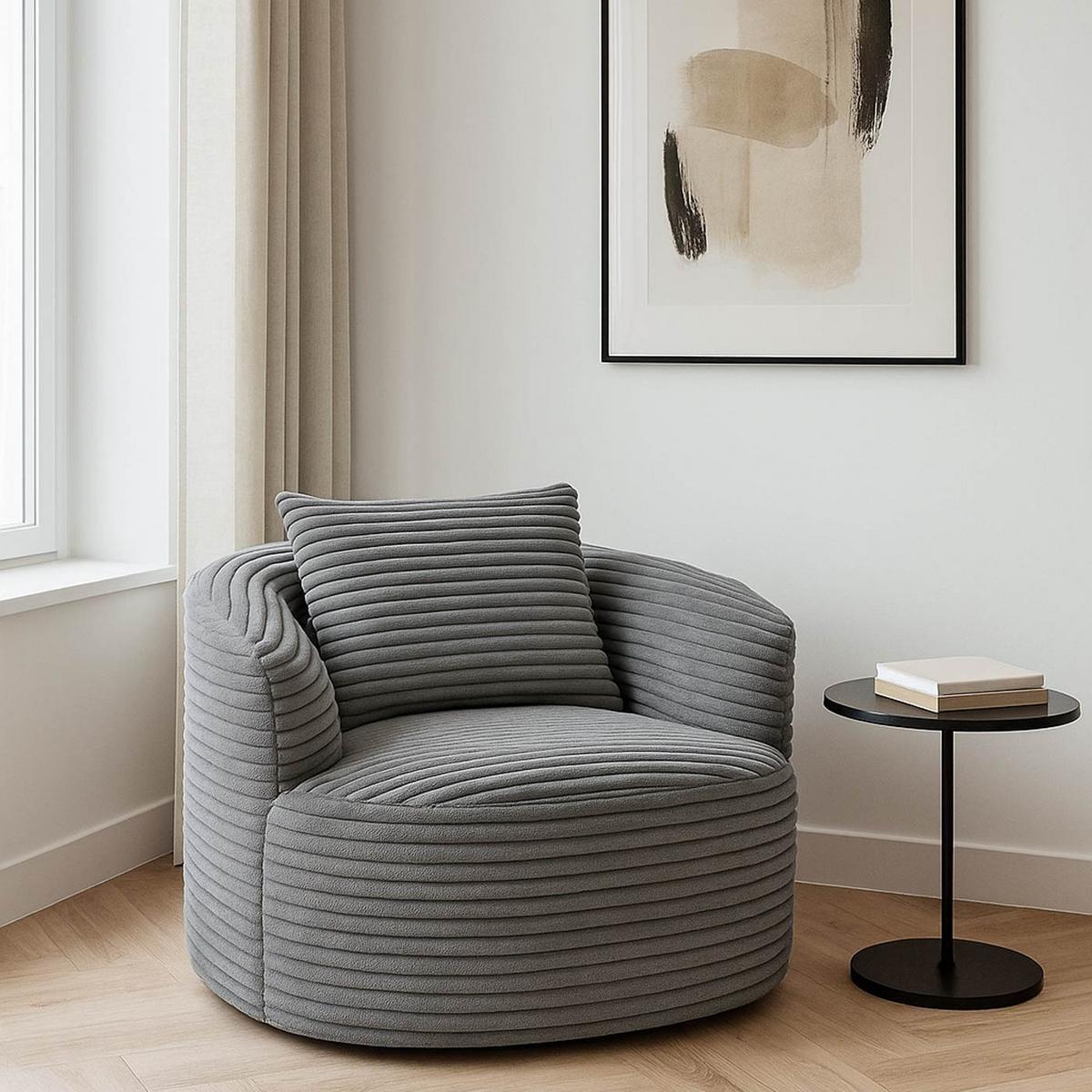 SESSEL Grau - Grau, Textil (100/66/86cm) - MCW